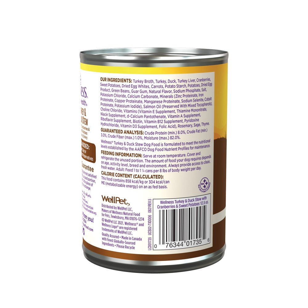 Wellness Adult Turkey and Duck Stew Wet Dog Food (12.5oz) - detail view