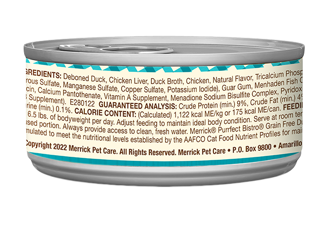 Merrick Purrfect Bistro Grain Free Adult Duck Pate Cat Food - lifestyle view