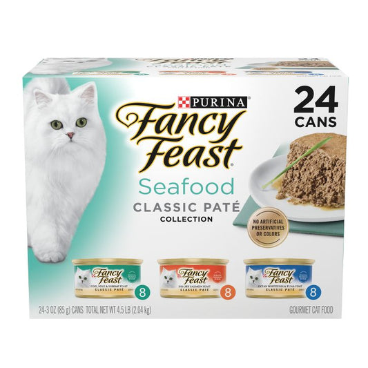 The Family Pet Cat Food 24Ct 3oz Fancy Feast Seafood Pate - main product image