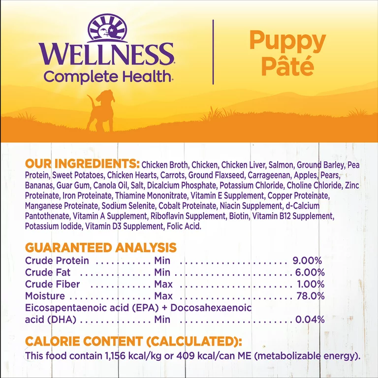 Wellness Puppy Chicken and Salmon Wet Dog Food (12.5oz) - detail view