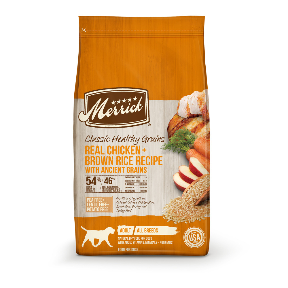 Merrick Classic Healthy Grains Chicken And Brown Rice Dry - close up view
