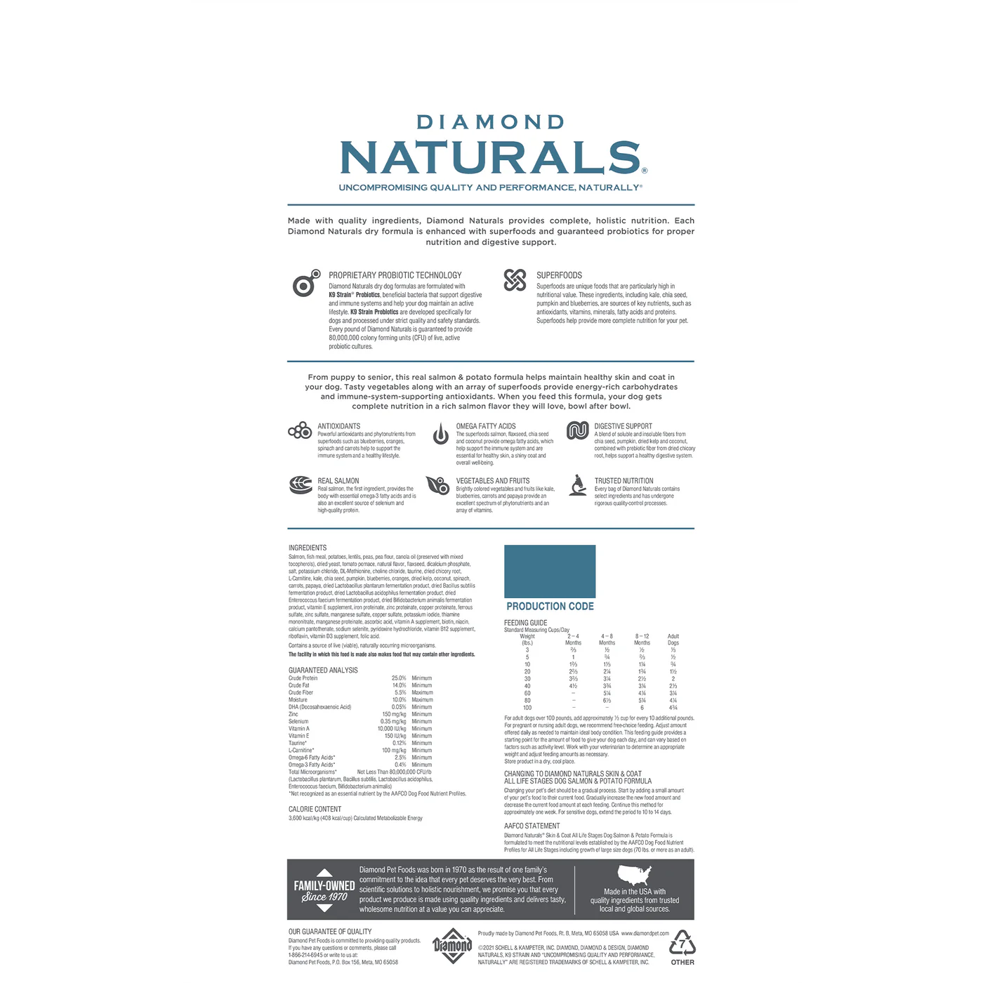 Diamond Naturals Adult Skin Coat Salmon And Potato Dry Dog - detail view