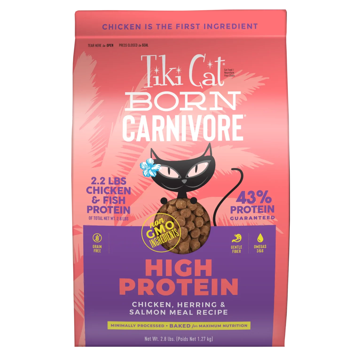 Tikicat Adult Born Carnivore Chicken Herring And Salmon Dry - main product image
