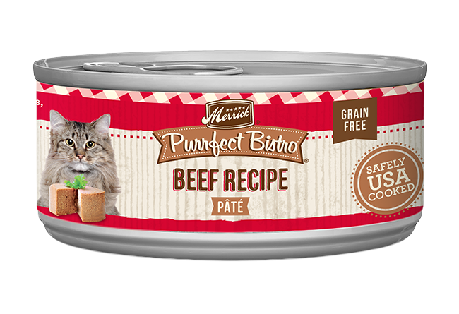 Merrick Purrfect Bistro Grain Free Adult Beef Pate Cat Food - detail view