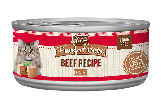 Merrick Purrfect Bistro Grain Free Adult Beef Pate Cat Food - detail view