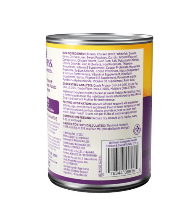 Wellness Adult Chicken And Sweet Potato Wet Dog Food 12 5Oz - detail view