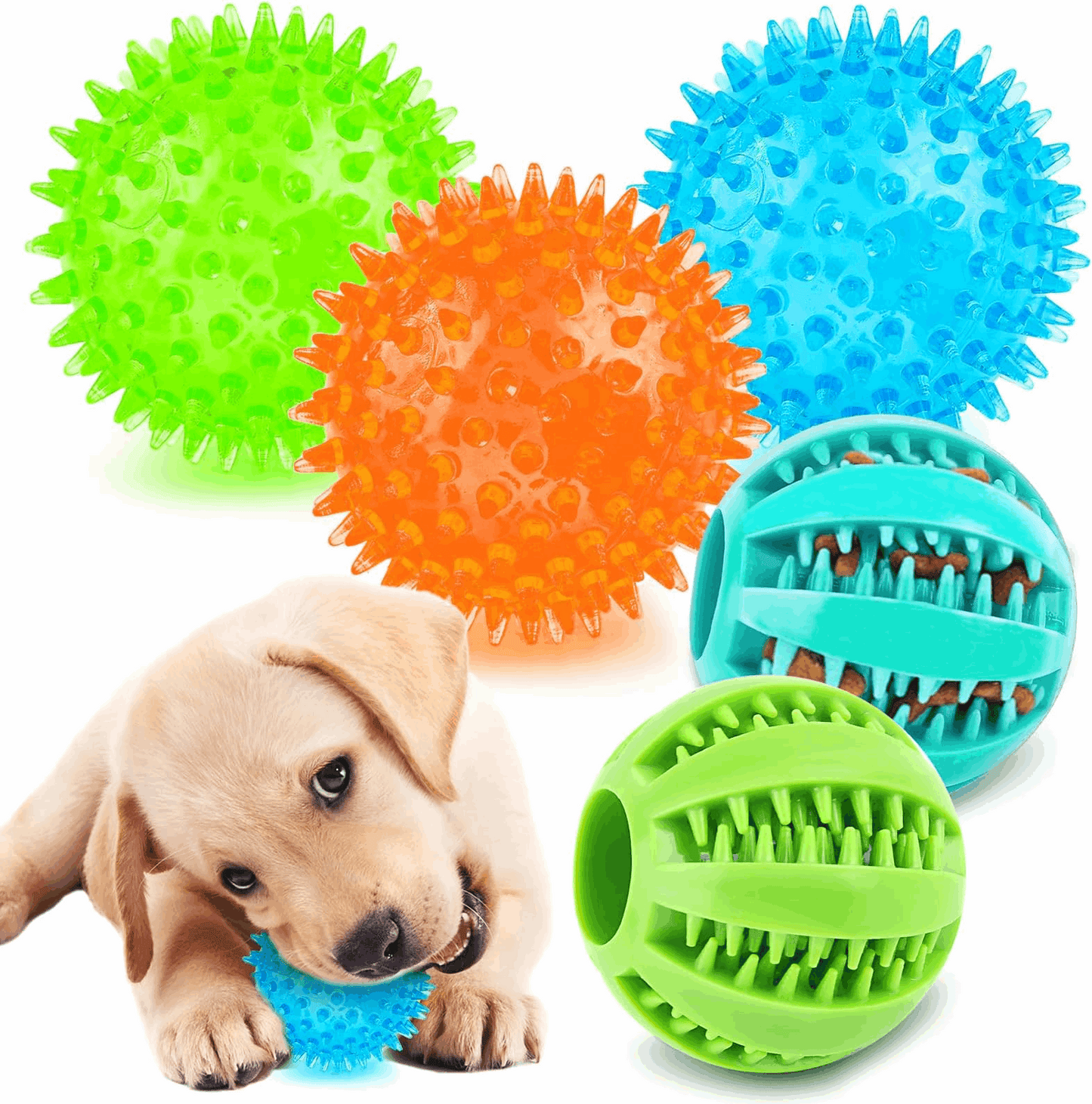 Dog Treats 2 5 Squeaky Interactive Dog Balls for Puppy Teeth - main product image