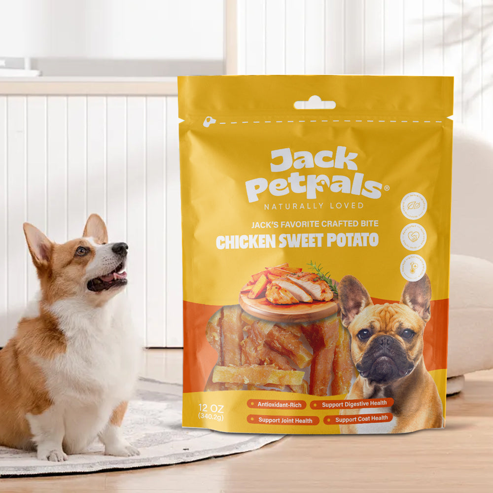 Dog Treats Jack PetPals Crafted Bite Chicken Sweet Potato - lifestyle product image for dog treats