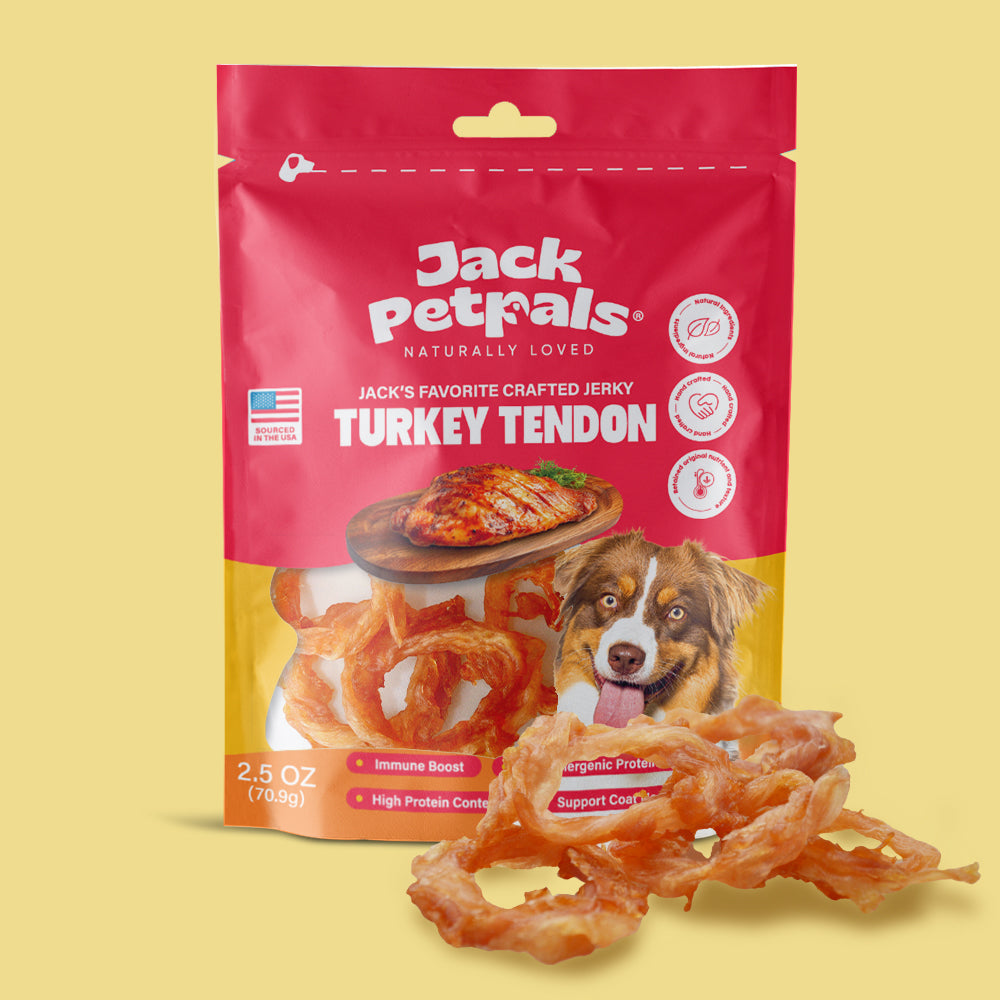 Dog Treats Jack PetPals Handcrafted Jerky Turkey Tendon - close up product image for dog treats