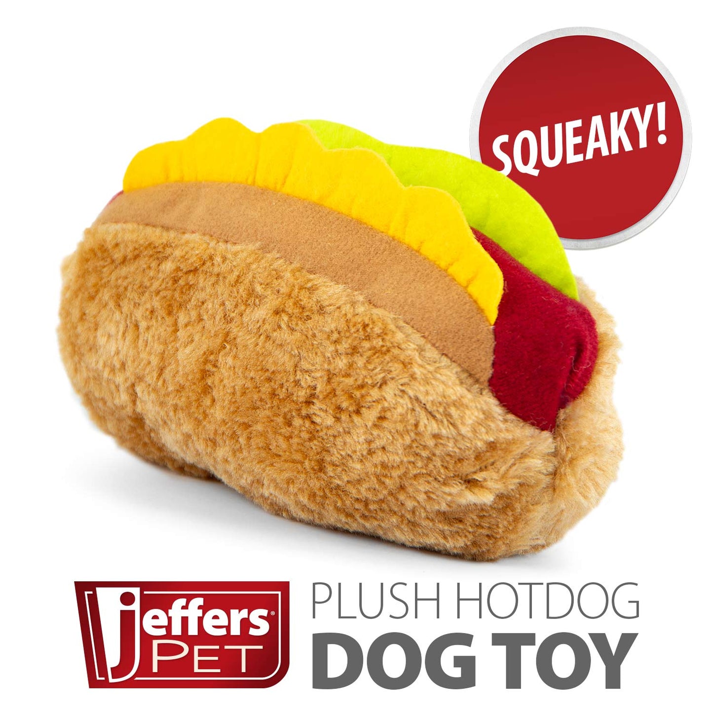 American Grill Time Plush Squeaker Dog Toys Or Hot - lifestyle view