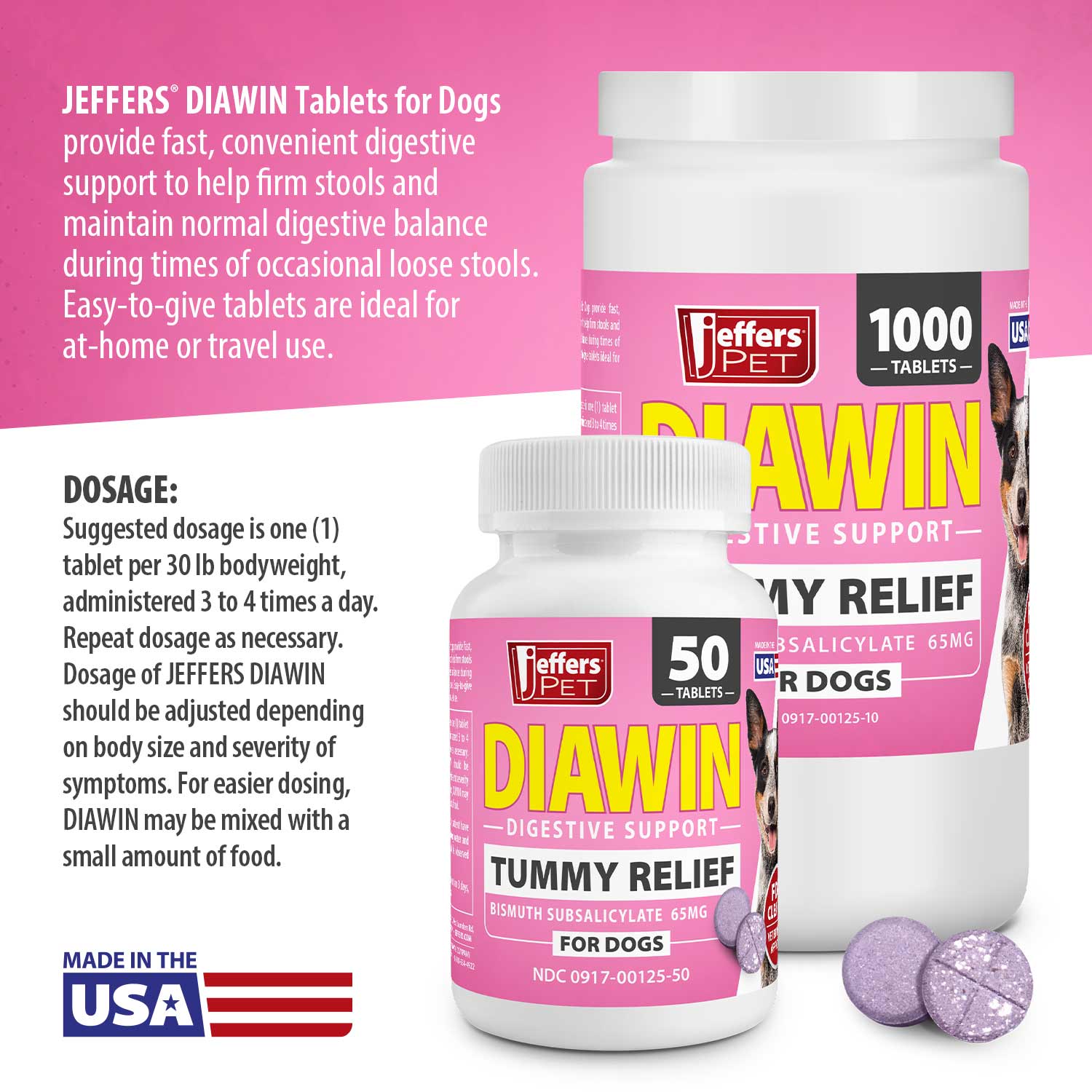 Diawin Digestive Support For Dogs Bismuth Tummy For - lifestyle view