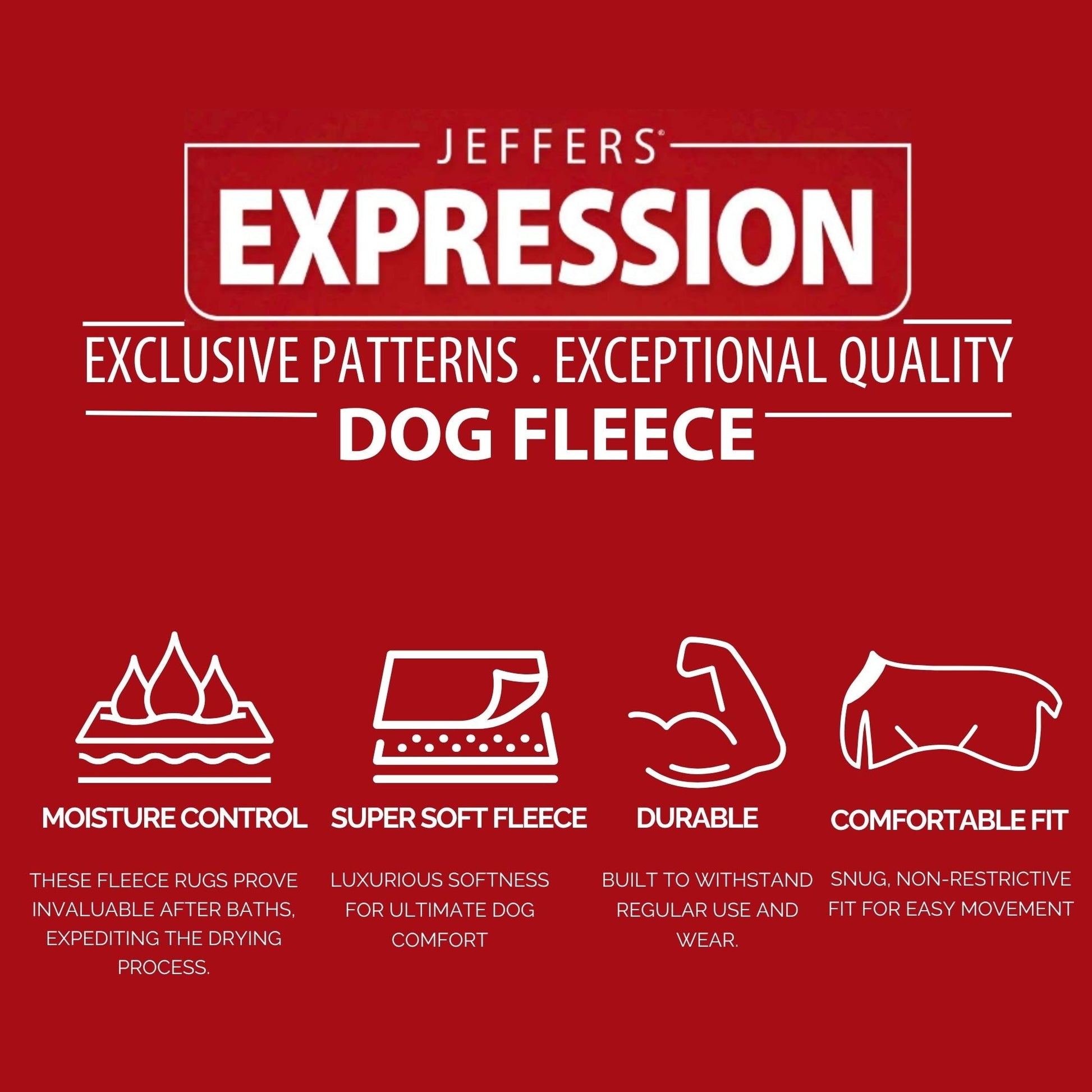 Expression Moisture Wicking Fleece Dog Coat Dog Pet - close up view