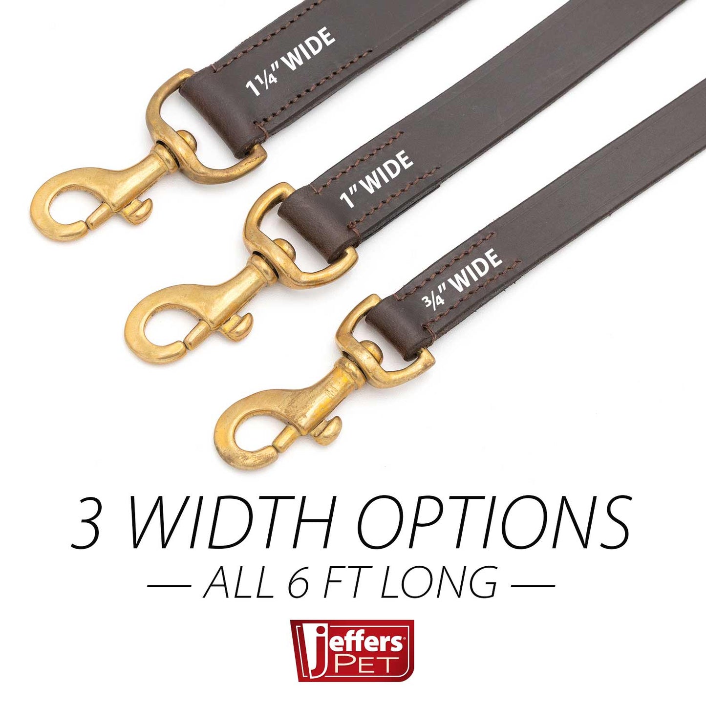 Jeffers Flat Leather Dog Leash with Hand Strap Handle, 6'L - lifestyle view