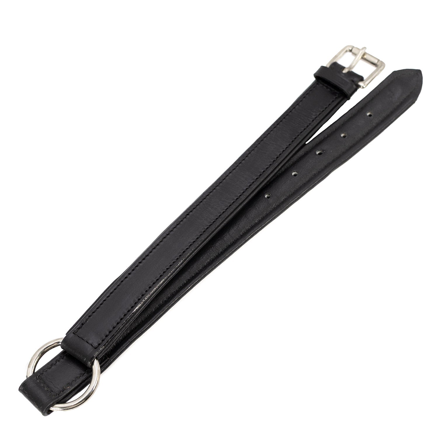 Premium Padded Black Leather Dog Collars Adjustable - main product image