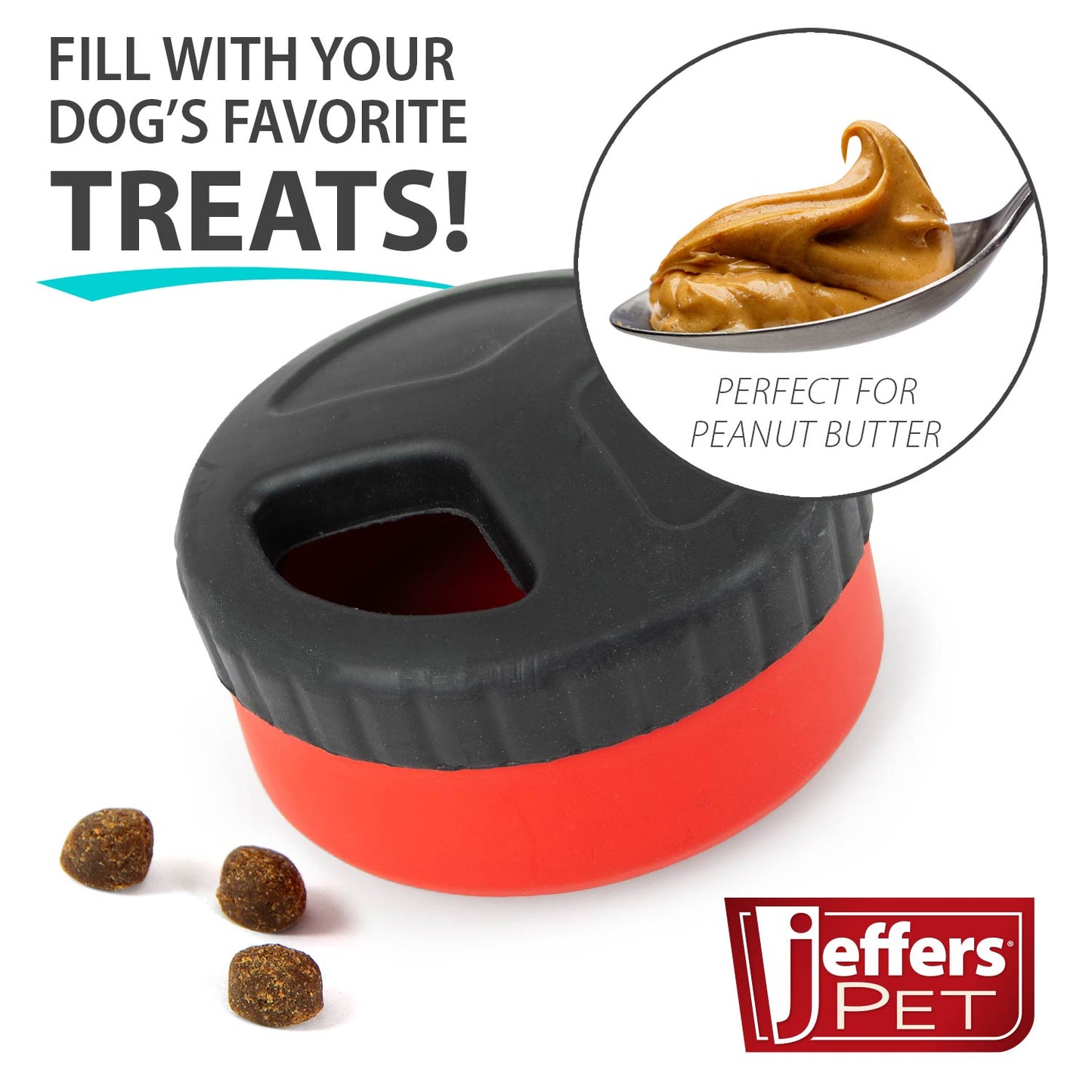 Red Hockey Puck Natural Rubber Treat Dispensing Dog - gallery image 5