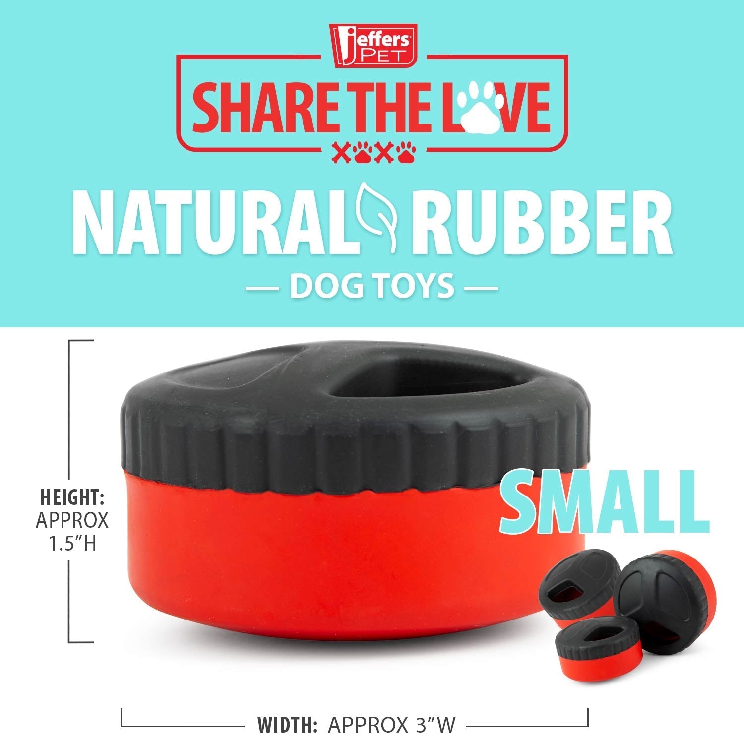 Red Hockey Puck Natural Rubber Treat Dispensing Dog - gallery image 10