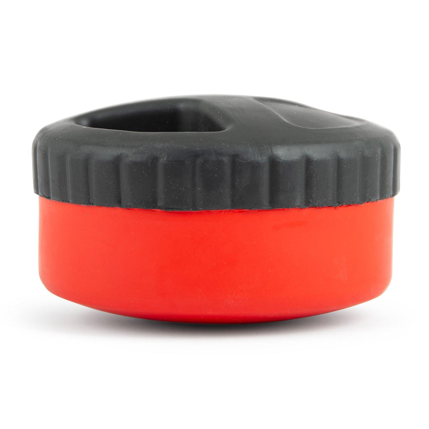 Red Hockey Puck Natural Rubber Treat Dispensing Dog - gallery image 9