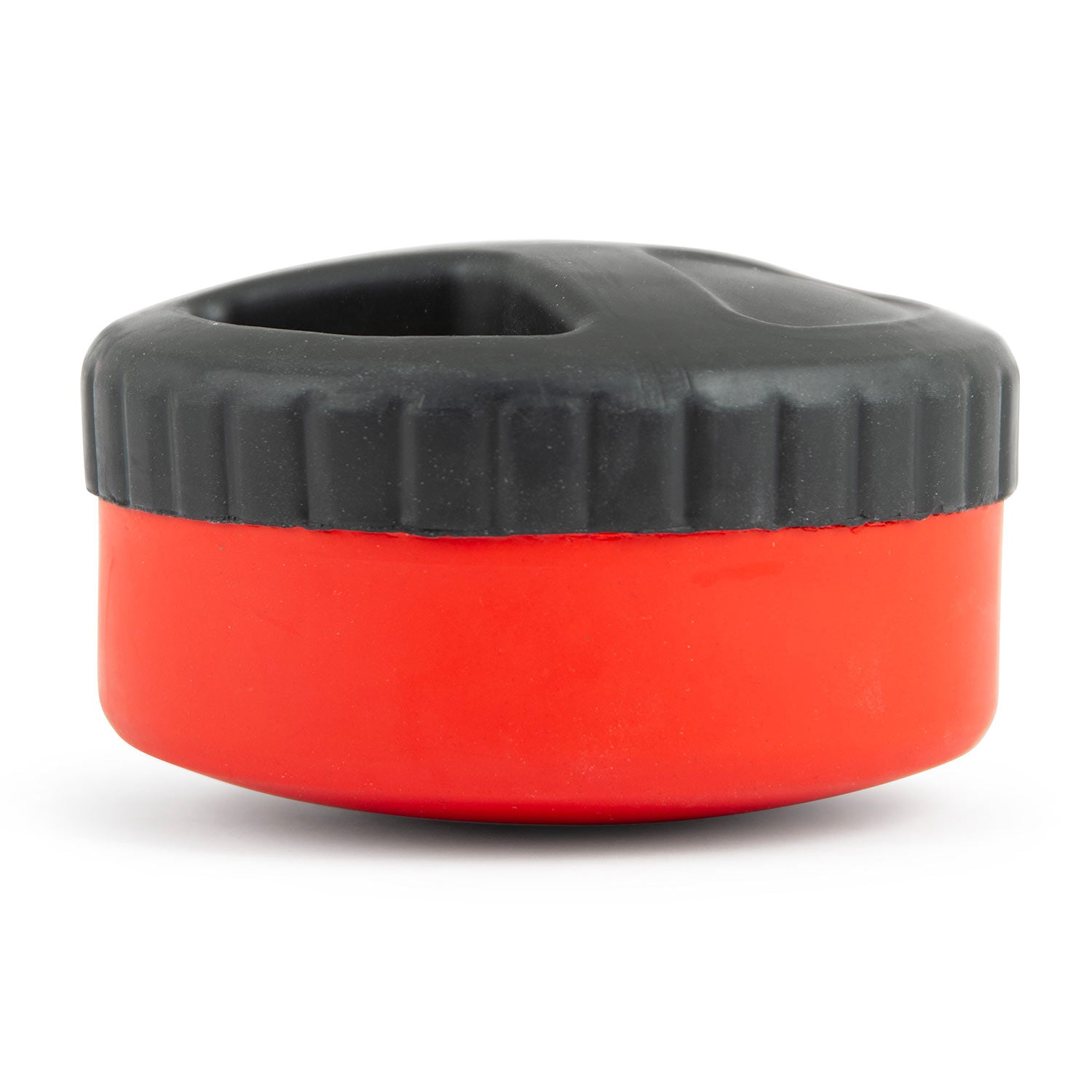 Red Hockey Puck Natural Rubber Treat Dispensing Dog - gallery image 9