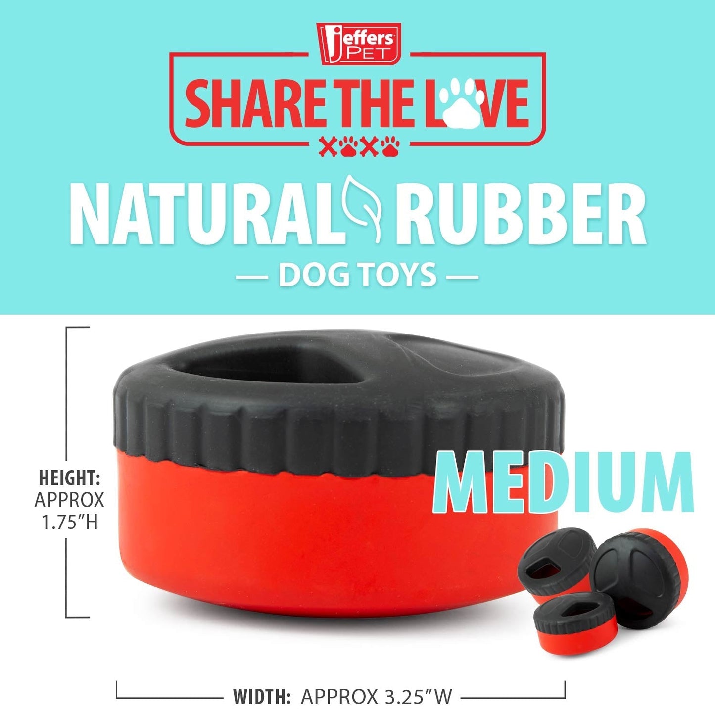Red Hockey Puck Natural Rubber Treat Dispensing Dog - gallery image 12