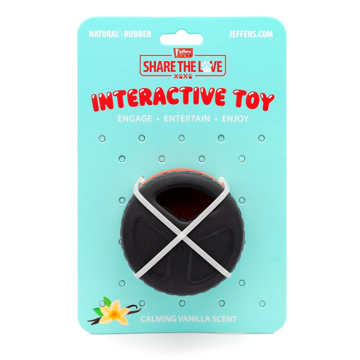 Red Hockey Puck Natural Rubber Treat Dispensing Dog - gallery image 13