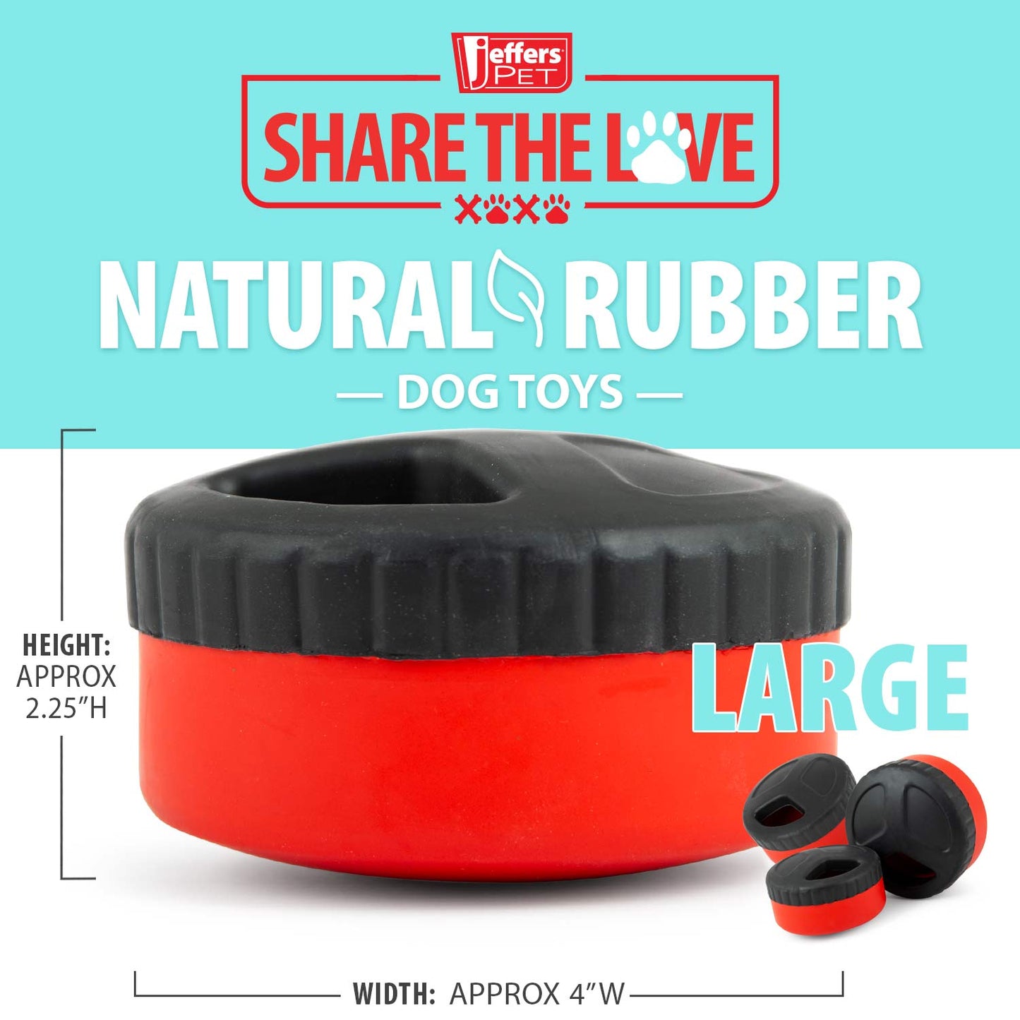 Red Hockey Puck Natural Rubber Treat Dispensing Dog - gallery image 14