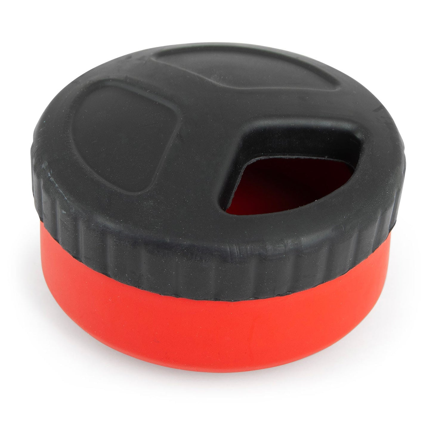 Red Hockey Puck Natural Rubber Treat Dispensing Dog - gallery image 8