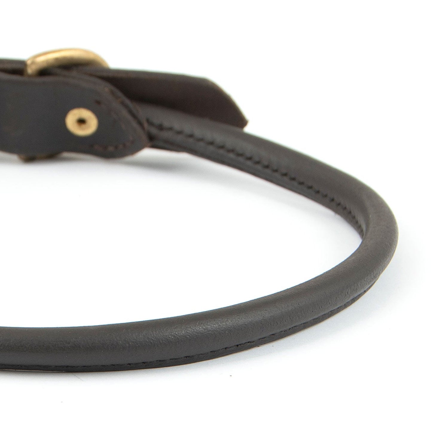 Rolled Leather Dog Collars With Brass Hardware Dog - gallery image 7