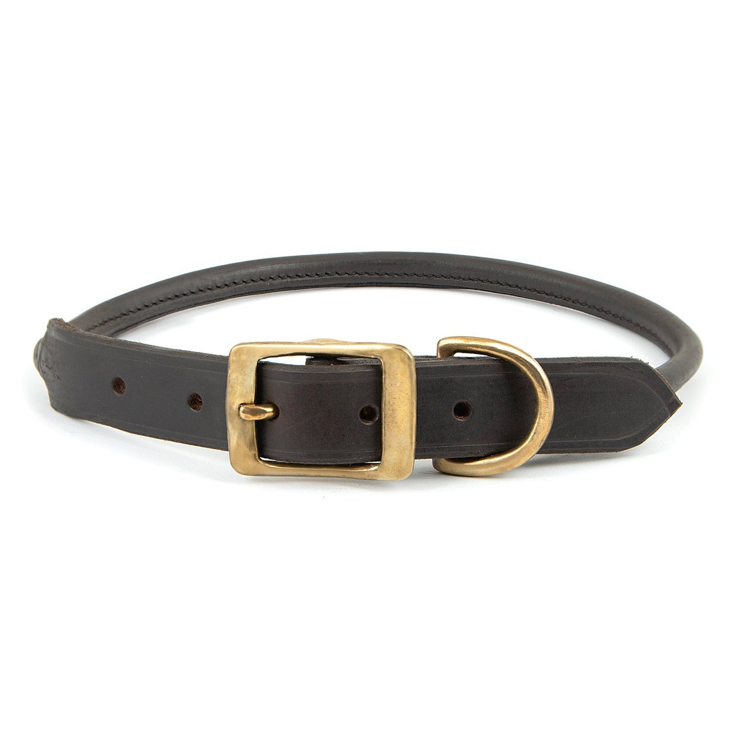 Rolled Leather Dog Collars With Brass Hardware Dog - main product image