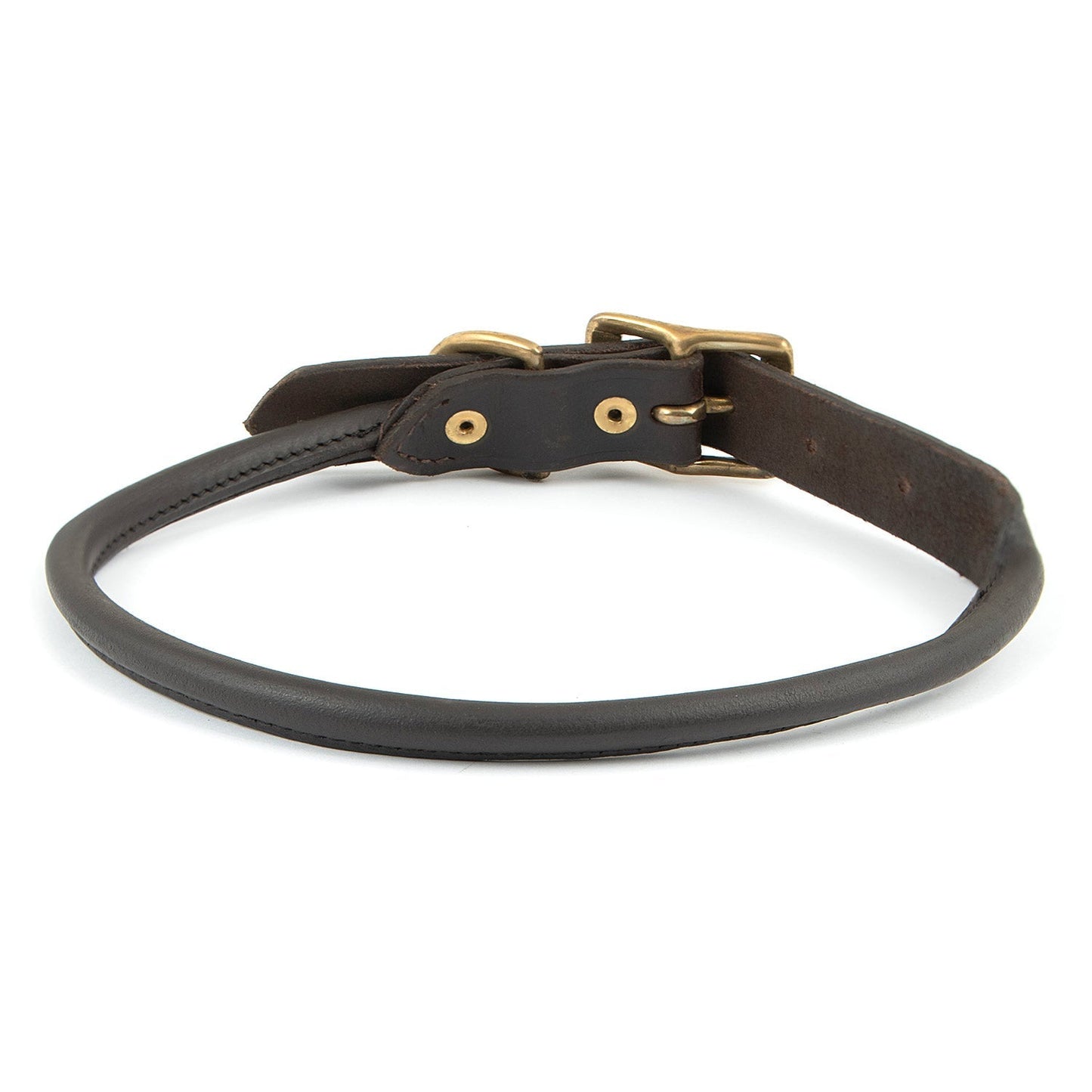 Rolled Leather Dog Collars With Brass Hardware Dog - gallery image 5
