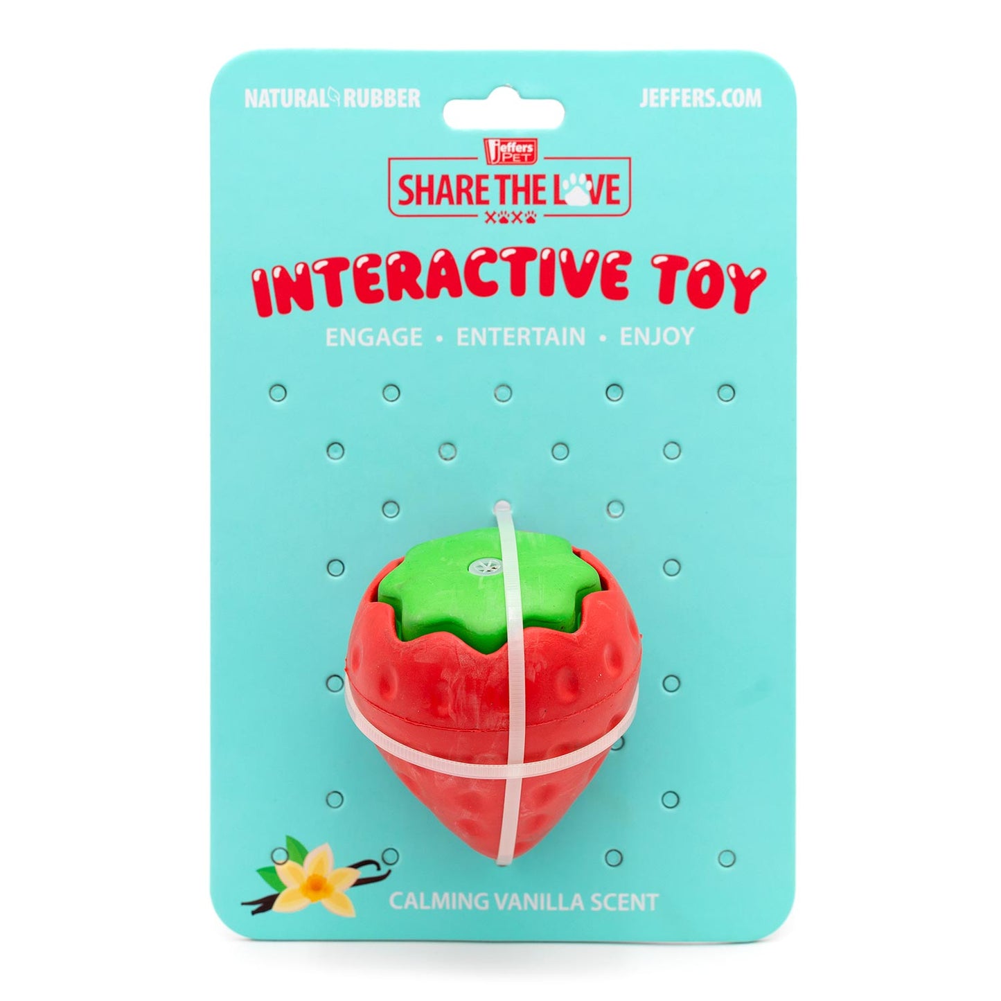 Squeaky Strawberry Natural Rubber Dog Dental Chew - gallery image 6