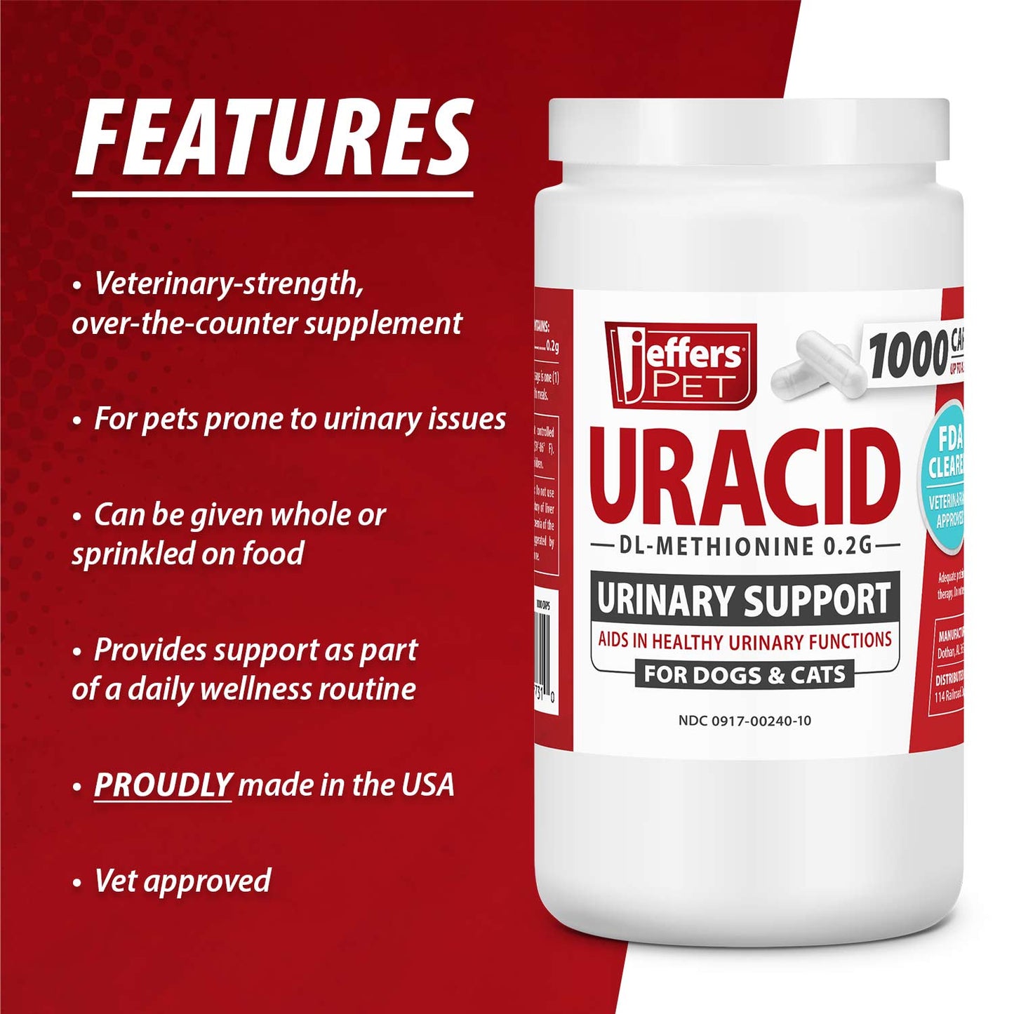 Uracid Dl Methionine 0 2G Capsules For Dogs Cats Pet - gallery image 6