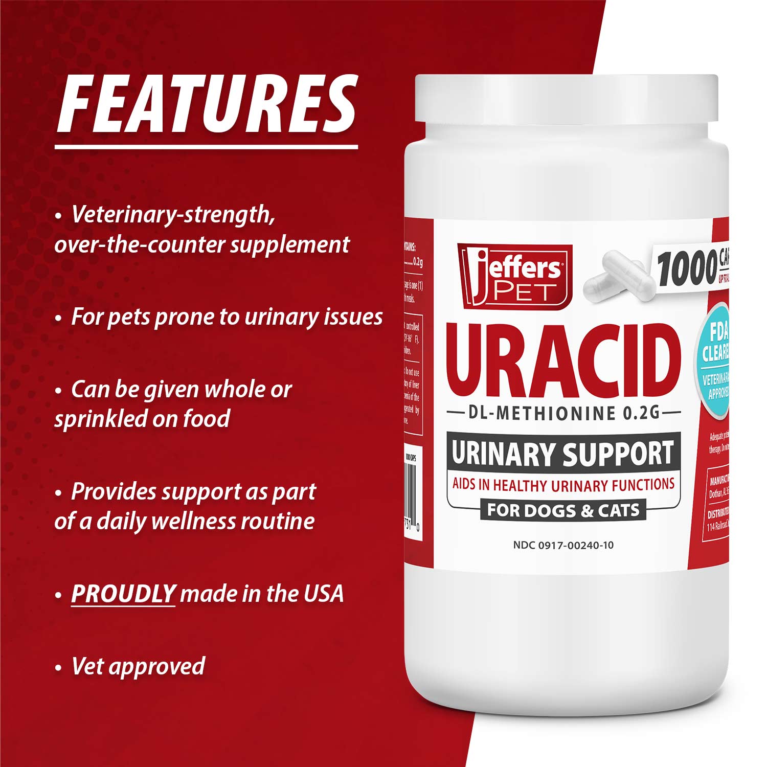 Uracid Dl Methionine 0 2G Capsules For Dogs Cats Pet - gallery image 6