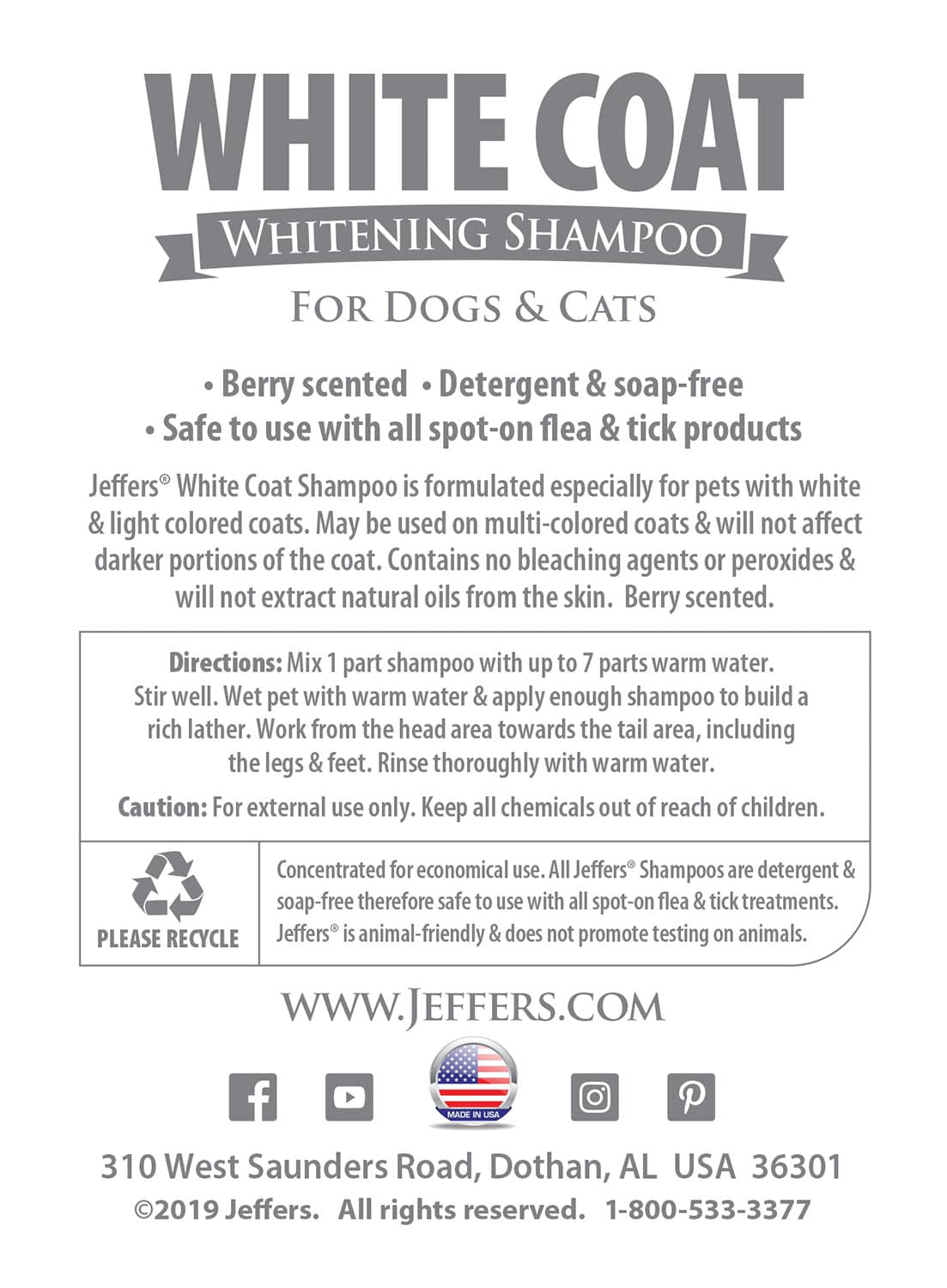 Pet White Coat Whitening Dog Cat Shampoo Pet Shampoo - gallery image 6