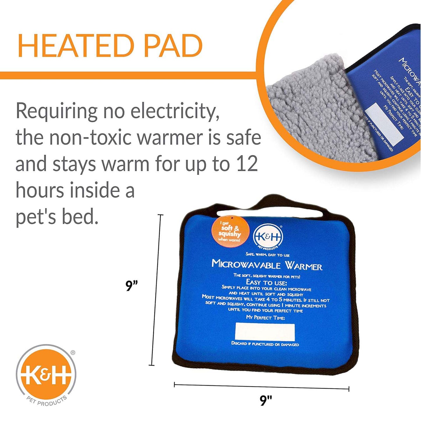 K H Reusable Microwavable Pet Bed Warmer For Indoor Outdoor - detail view