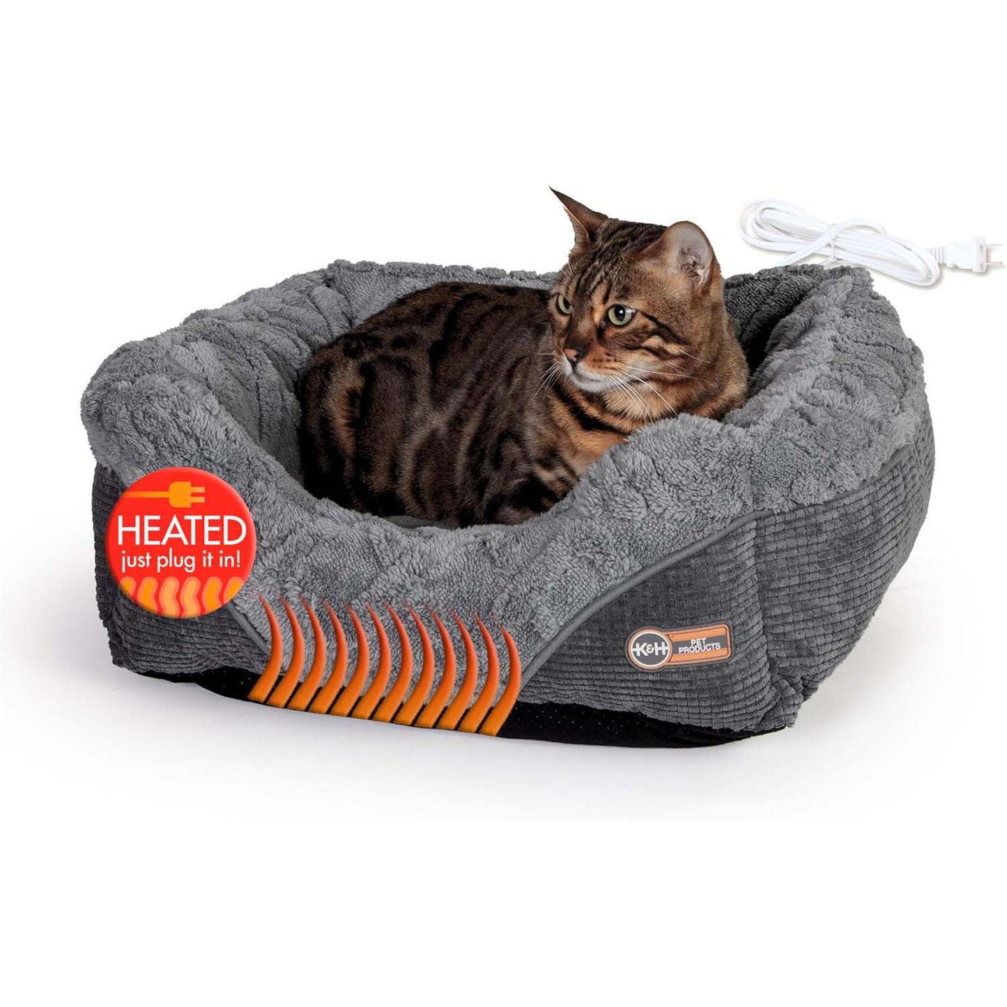 K H Thermo Pet Lounge Sleeper Heated Cat Small Dog Bed Plush - main product image