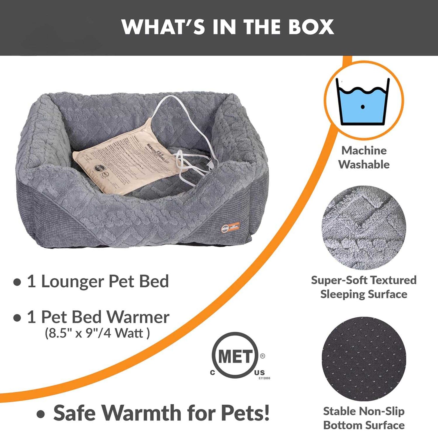 K H Thermo Pet Lounge Sleeper Heated Cat Small Dog Bed Plush - gallery image 5