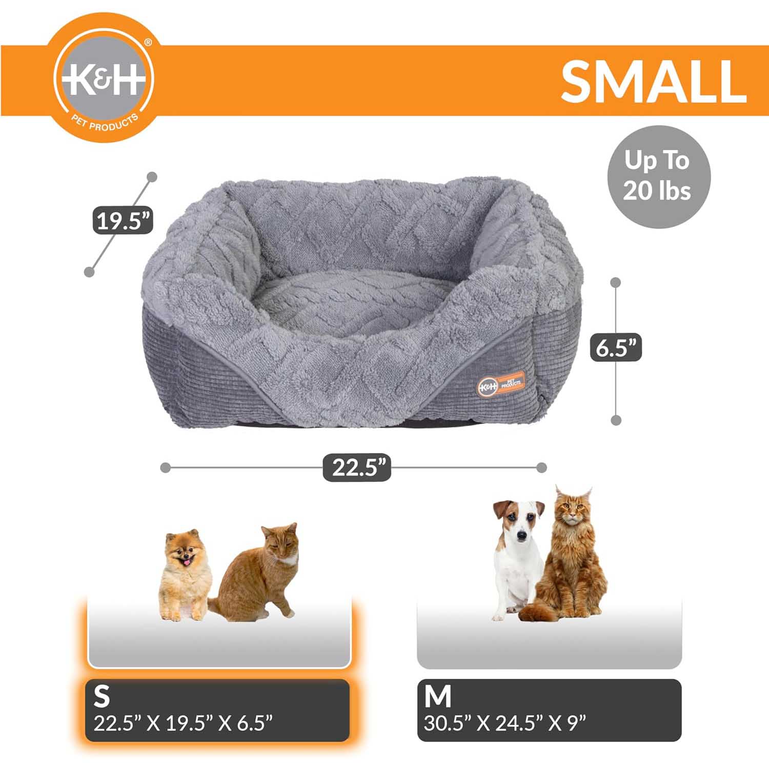 K H Thermo Pet Lounge Sleeper Heated Cat Small Dog Bed Plush - detail view
