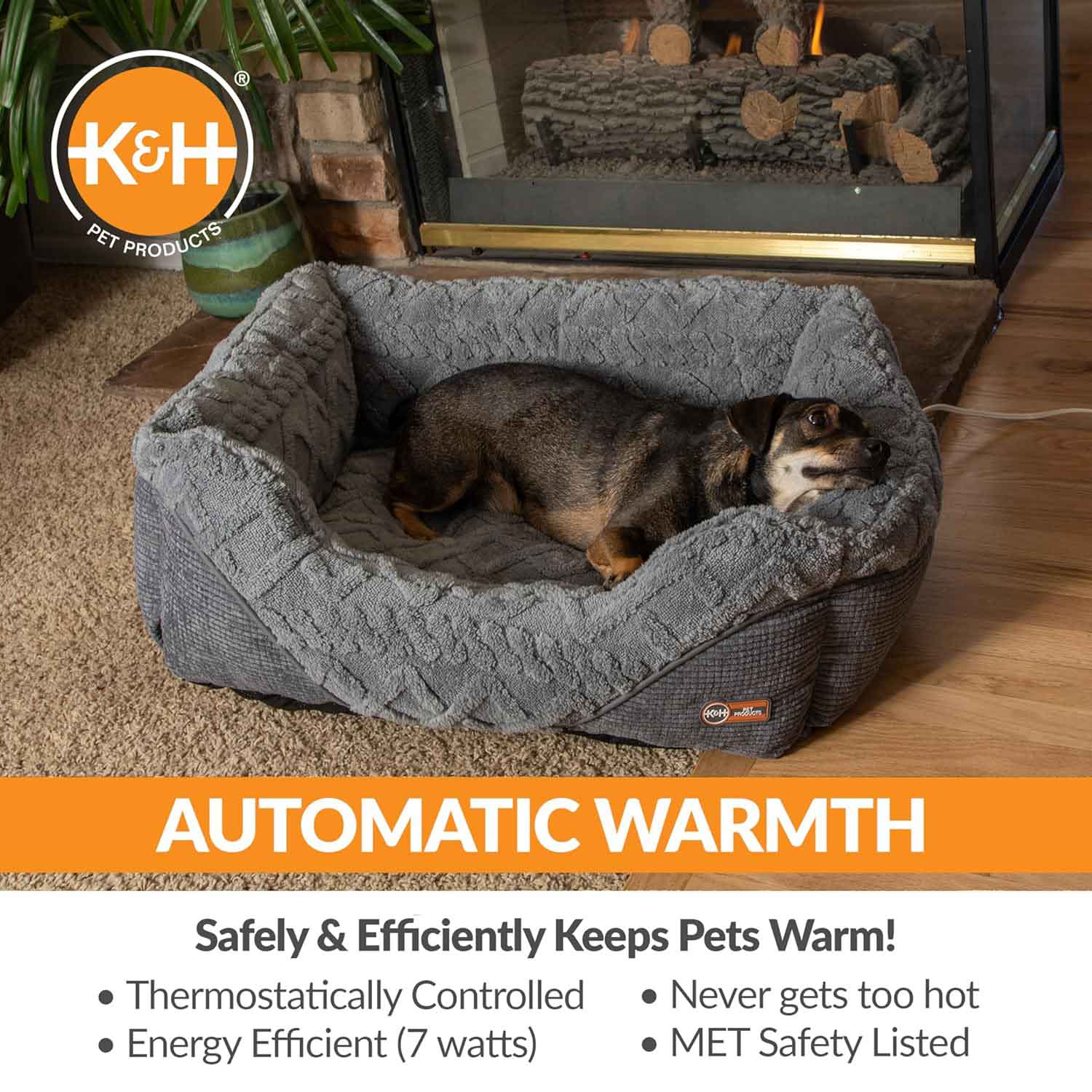K H Thermo Pet Lounge Sleeper Heated Cat Small Dog Bed Plush - gallery image 10