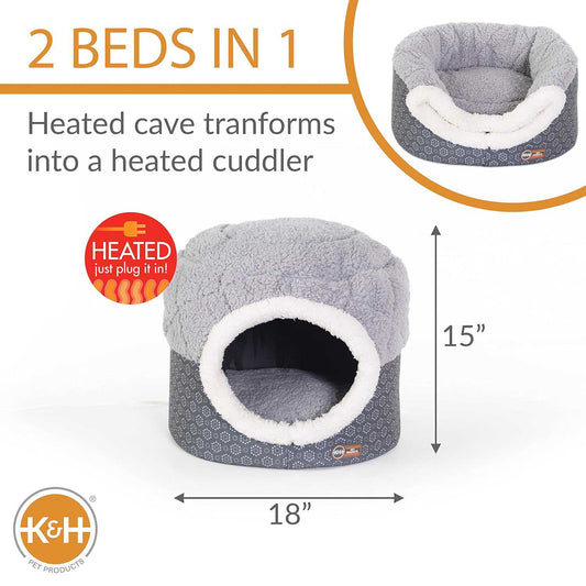 K H Thermo Pet Nest Heated Cat Bed Soft Plush Indoor Cat For - detail view