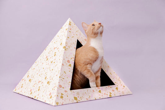 'Terrazzo' Cardboard Cat Pyramid - main product image