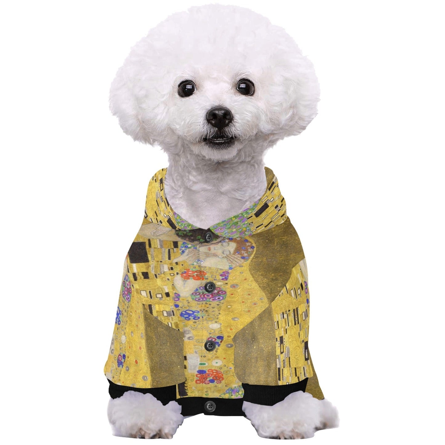 Pet Apparel Klimt The Kiss Button Hoodie for Daily Use main product image for dogs and cats