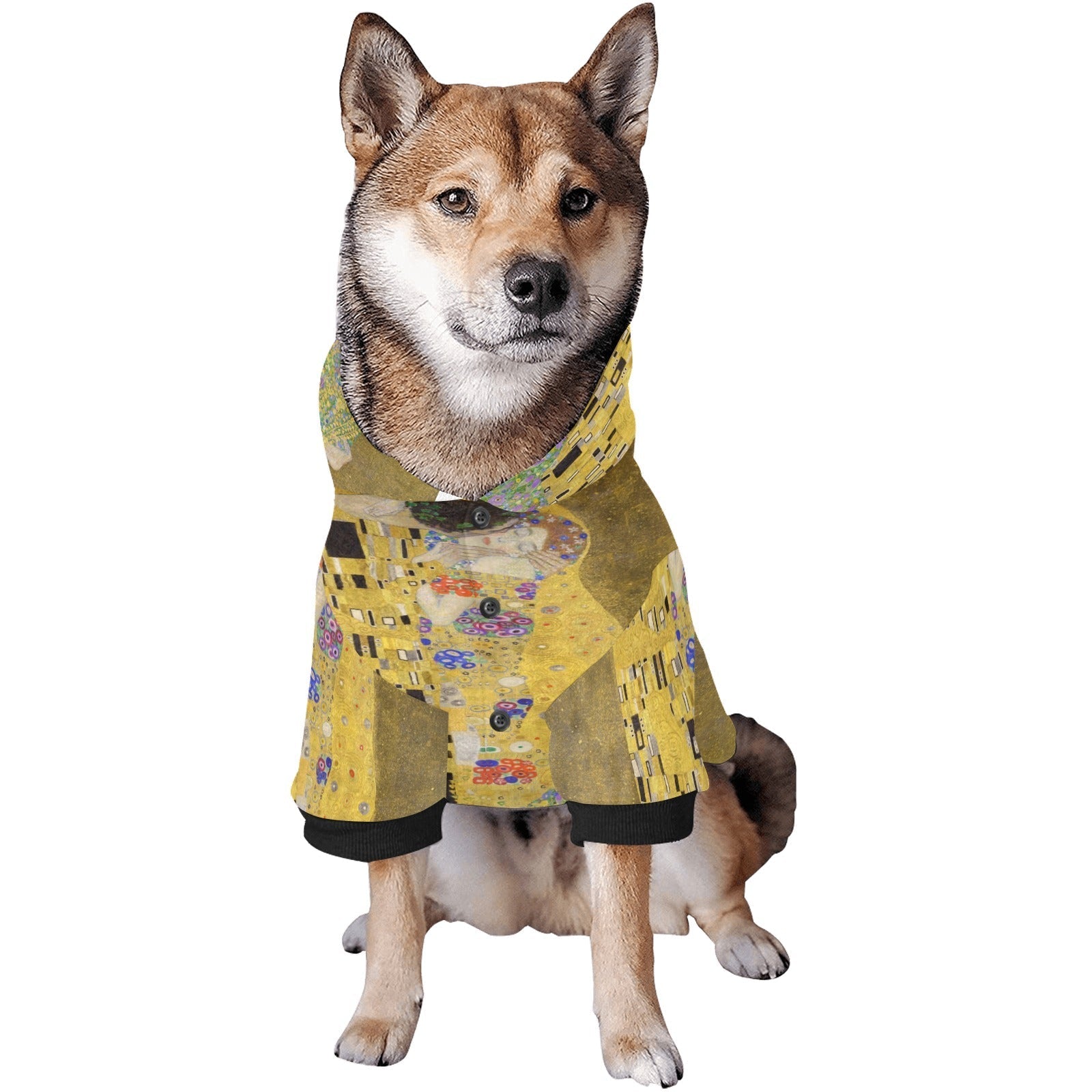 Pet Apparel Klimt The Kiss Button Hoodie for Daily Use main product image for dogs and cats