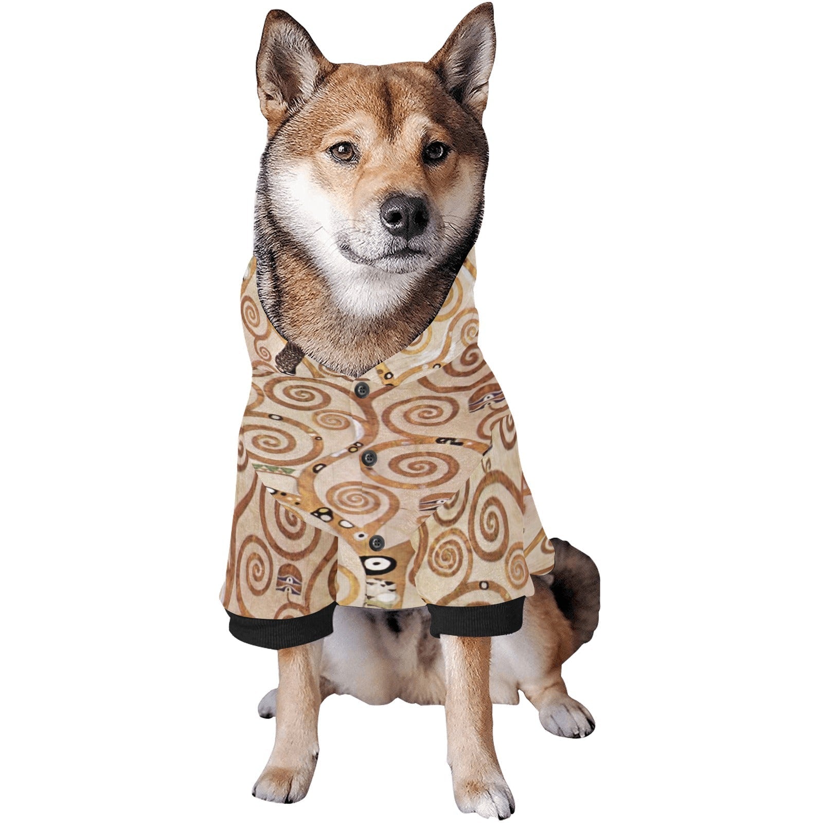 Pet Apparel Klimt Tree of Life Stoclet Frieze Button Hoodie - gallery product image for pet apparel