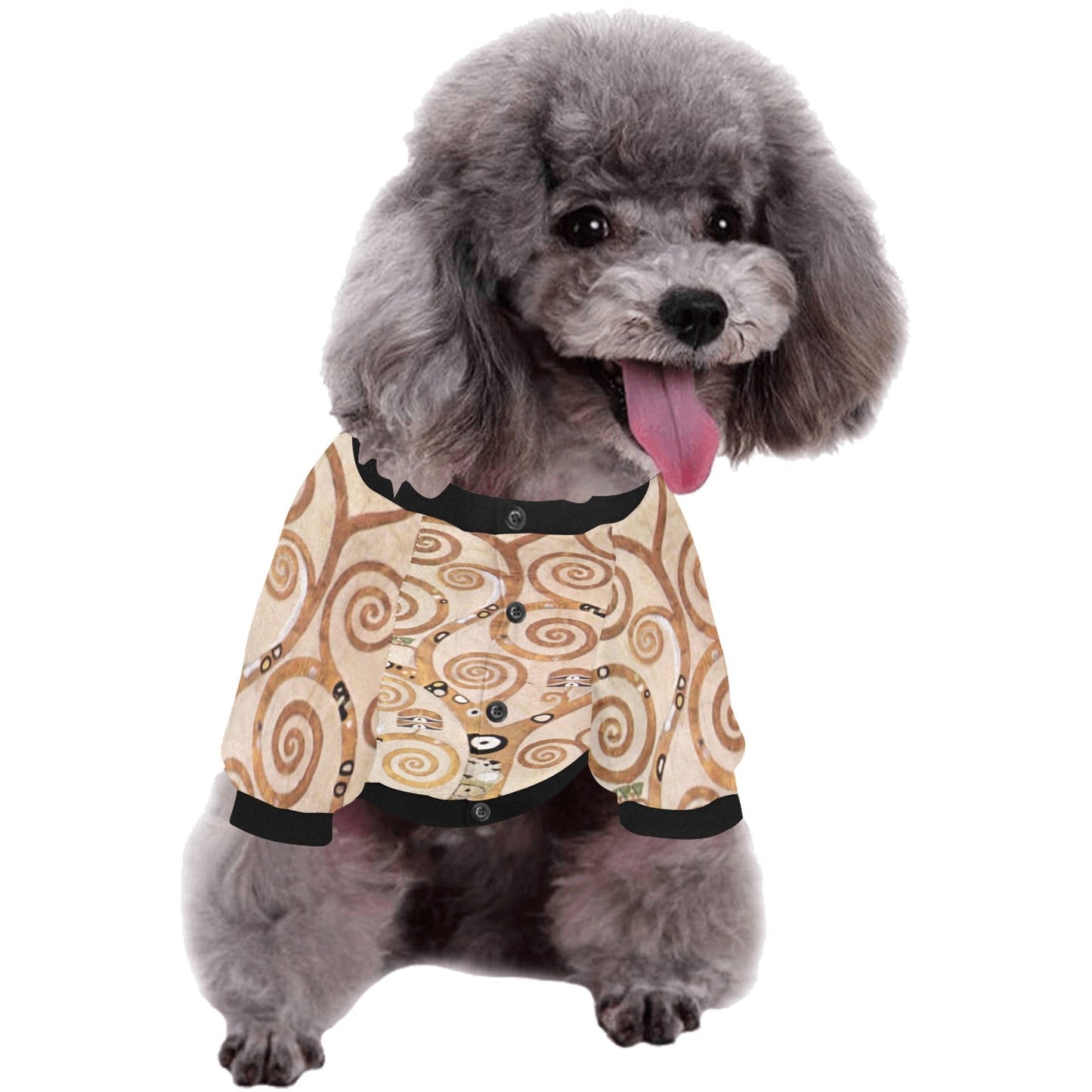 Pet Apparel Klimt Tree of Life Stoclet Frieze Round Neck - close up product image for pet apparel