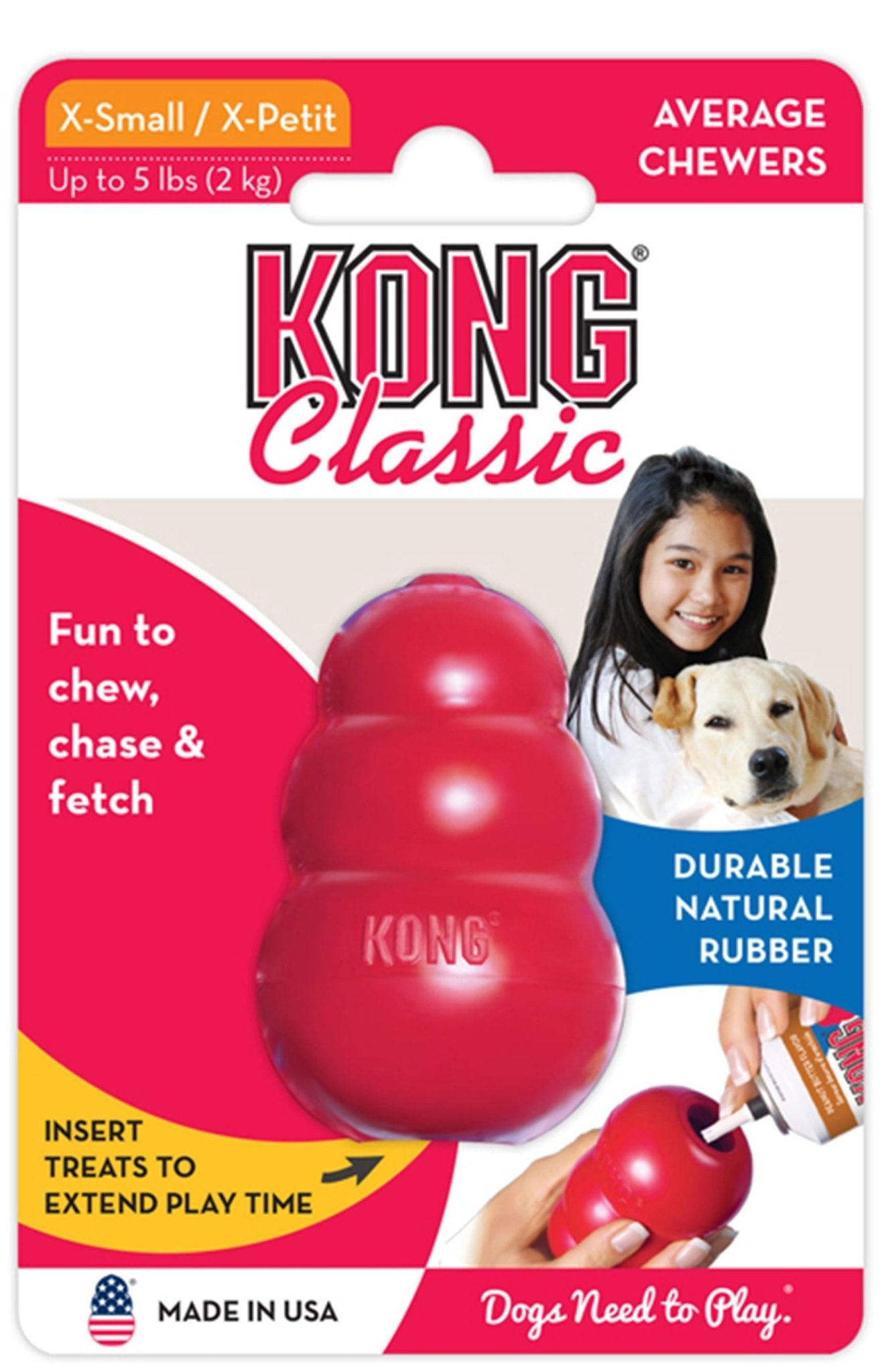 KONG Classic Dog Toy Durable Chew Dog Toy Durable Play - main product image