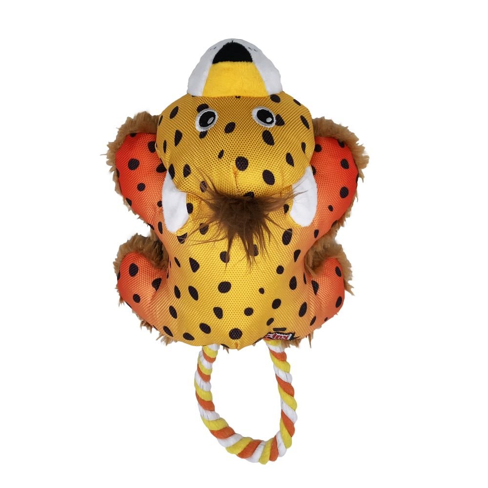 KONG Cozie Tuggz Rope Handled Dog Toy Plush Dog Toy Durable - detail view
