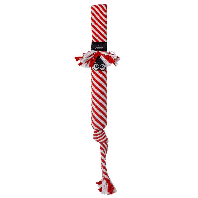 KONG Holiday Scrubz Candy Cane Dog Tug Fetch Toy Fetch Dog - main product image