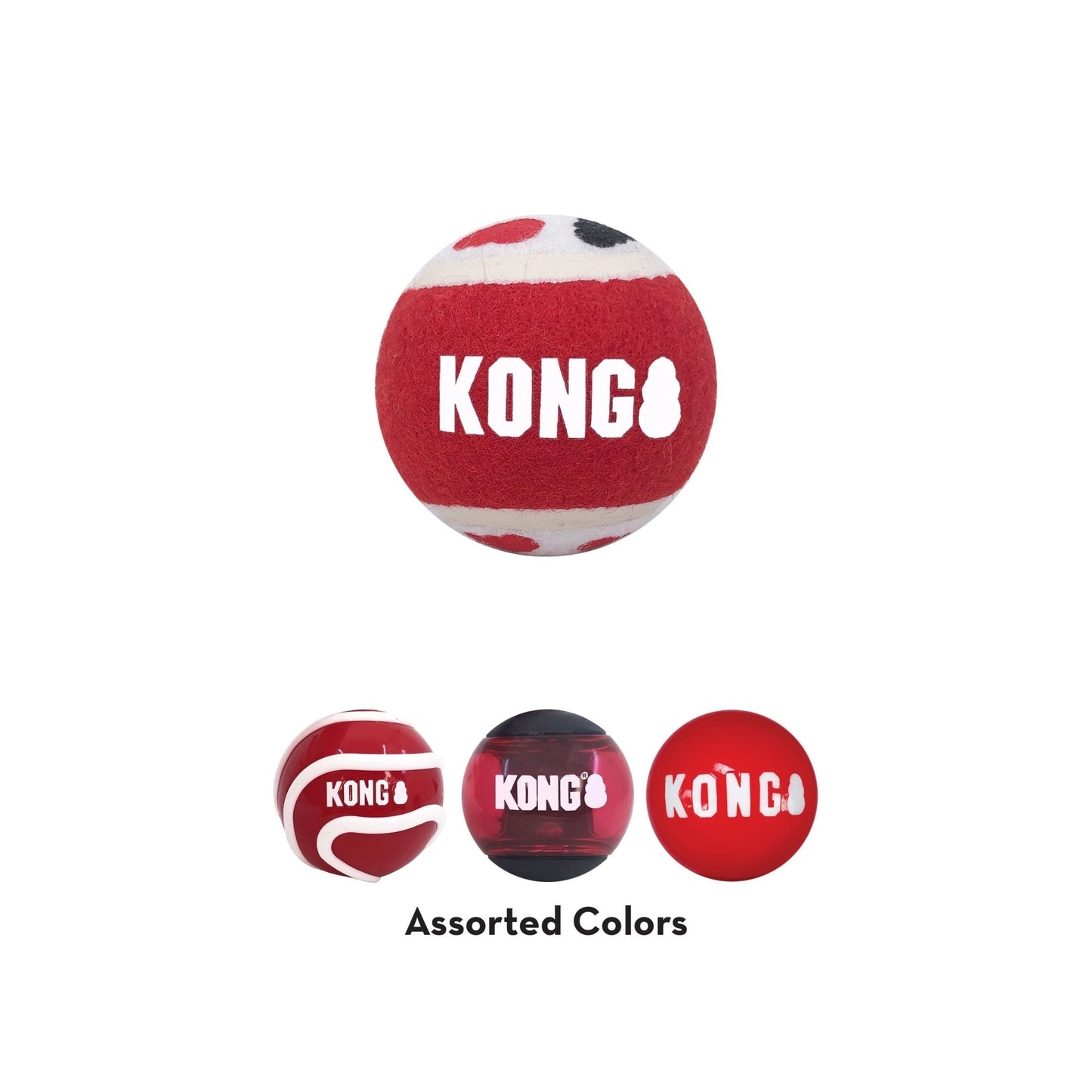 KONG Signature Fetch Dog Toy Balls Multi Pack Fetch Dog Toy - detail view