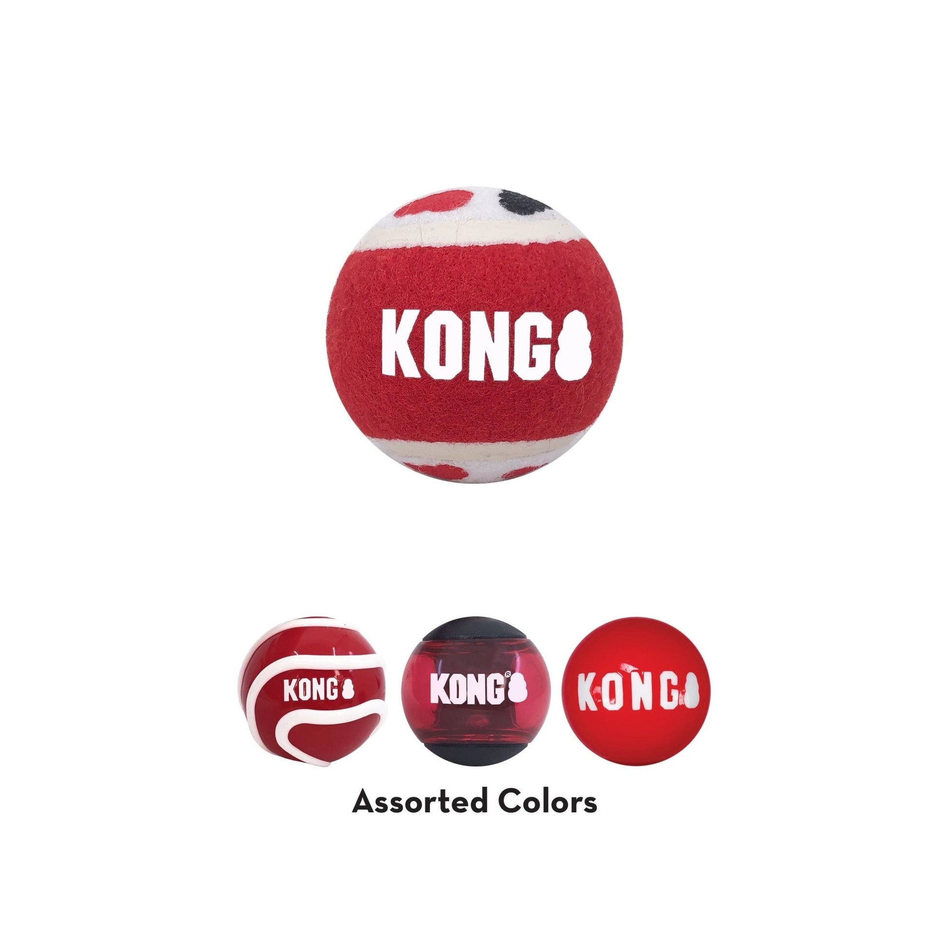 KONG Signature Fetch Dog Toy Balls Multi Pack Fetch Dog Toy - detail view