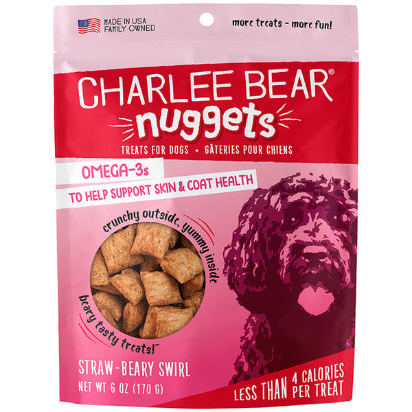 Charlee Bear Nuggets Immune Straw-Beary Dog Treats (8oz) - main product image